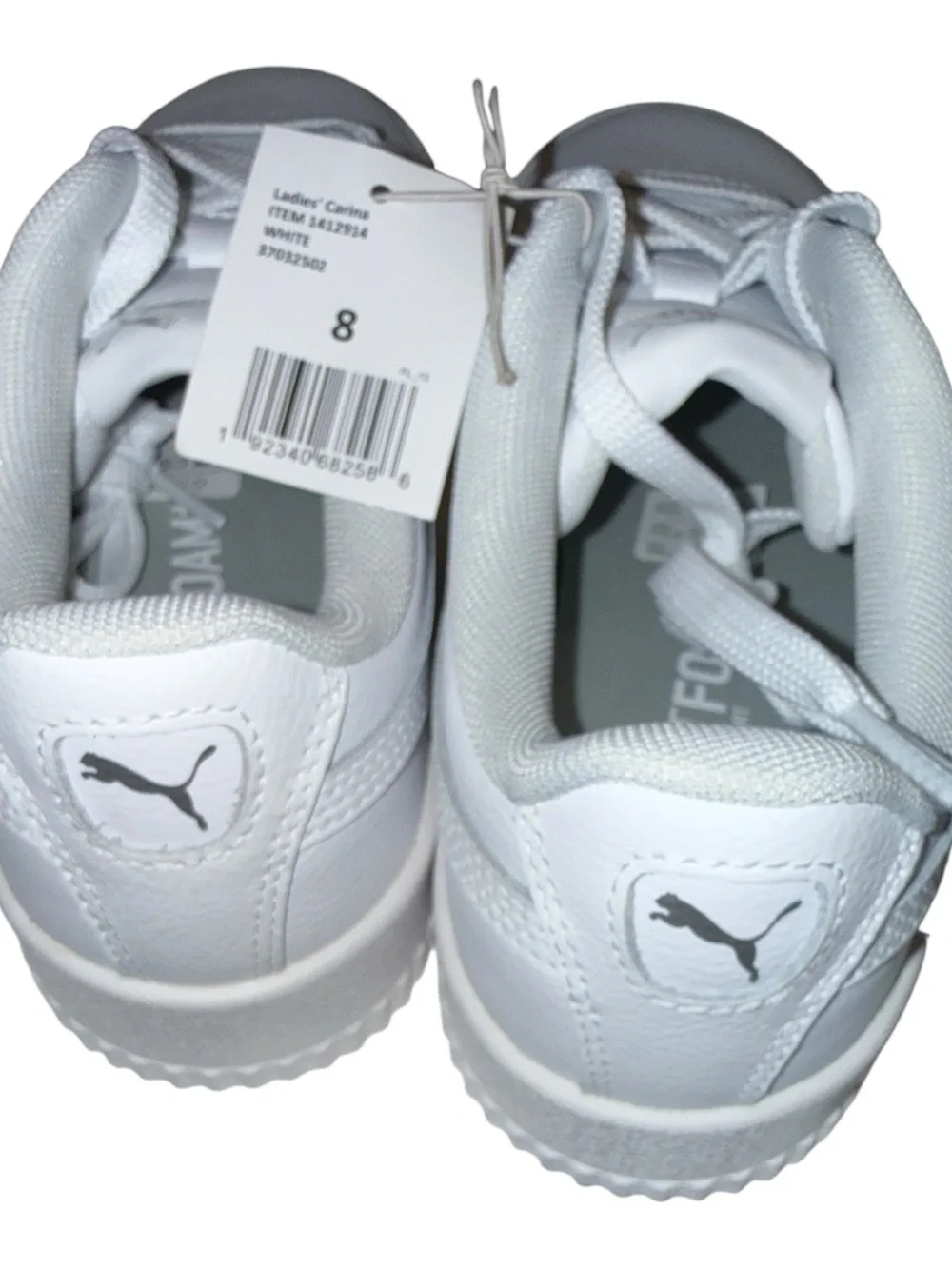 Puma‎ Carina Women’s Leather Court Sneakers White Platform 8 NIB